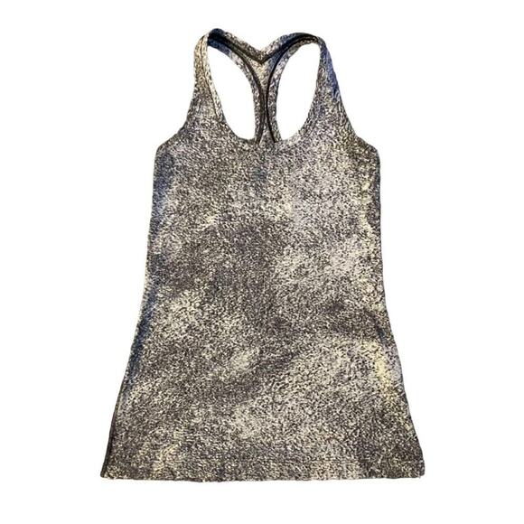 Lululemon Cool Racerback II Speckled Grey/Black Tank Size 4-6 - Picture 1 of 3